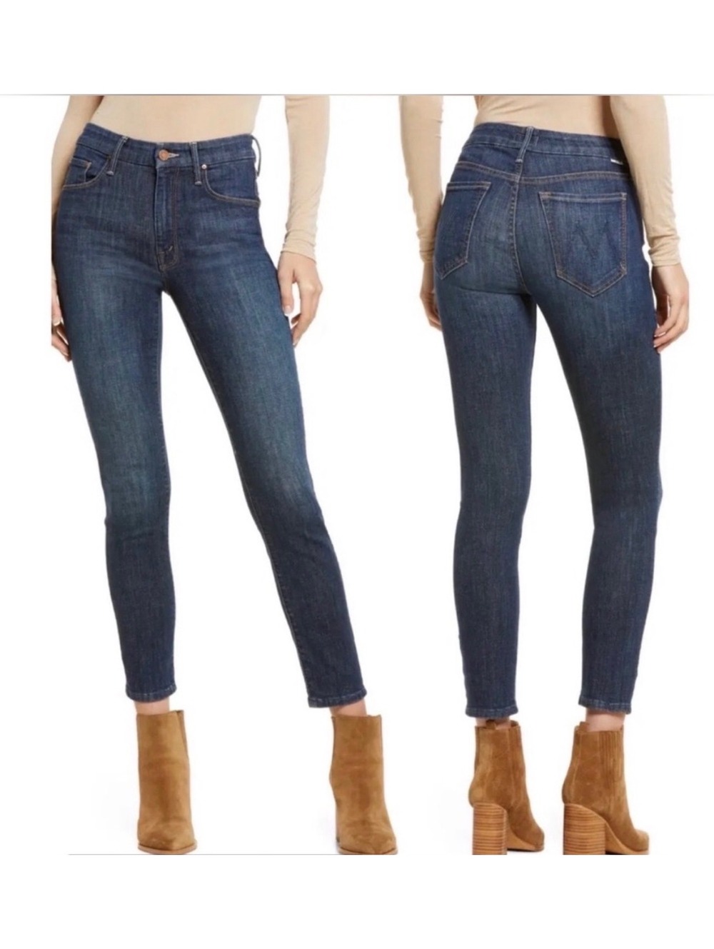 MOTHER The Looker Crop Skinny Jeans – Too Tough to Tame Wash (28 / 29)